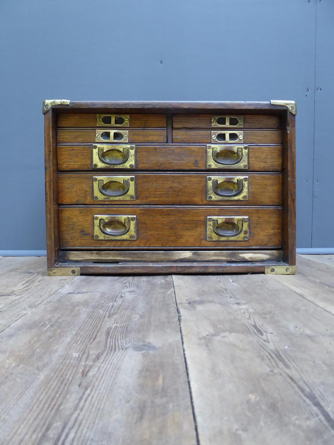 Oak & Brass Engineers Drawers