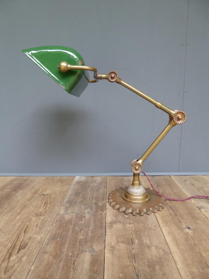 Dugdills Brass & Enamel Bankers Lamp