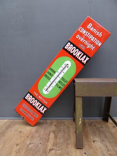 Brooklax Enamel Advertising Thermometer
