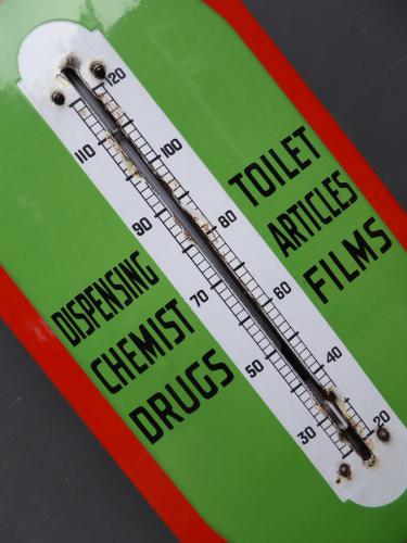 Brooklax Enamel Advertising Thermometer