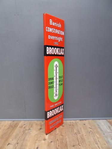 Brooklax Enamel Advertising Thermometer