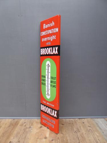 Brooklax Enamel Advertising Thermometer