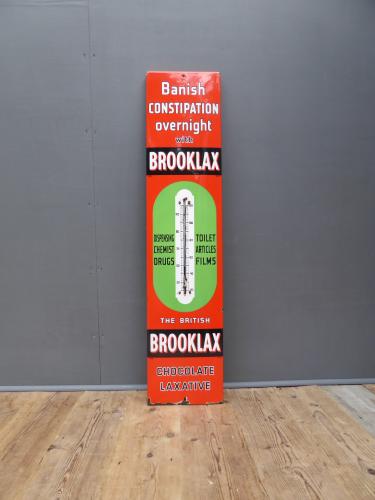 Brooklax Enamel Advertising Thermometer