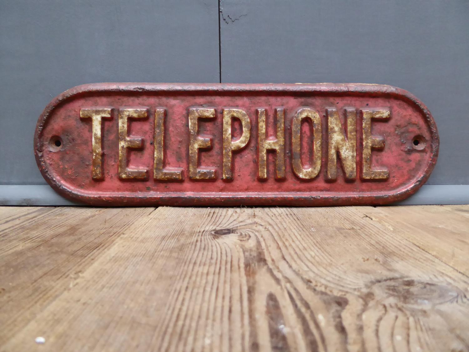 Cast Iron LNER Railway 'Telephone' Sign