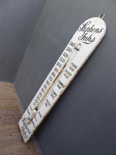 Stevens Inks Enamel Thermometer Sign