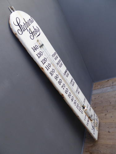Stevens Inks Enamel Thermometer Sign