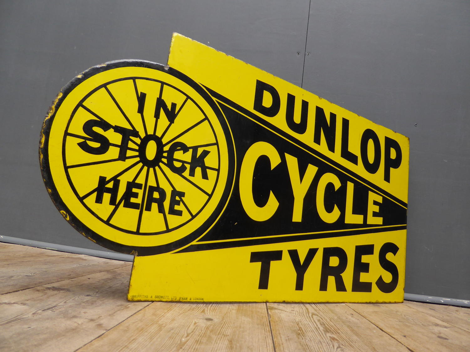 Dunlop Cycle Tyres Enamel Sign