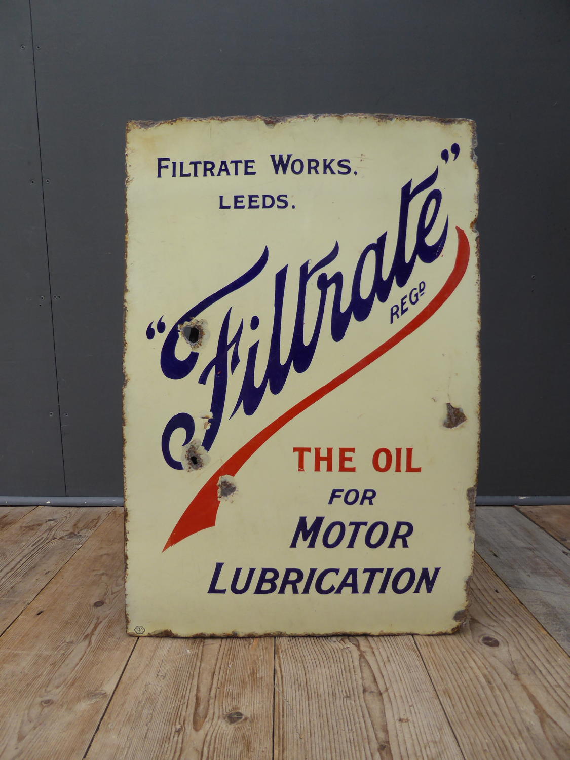 Filtrate Motor Oil Enamel Sign