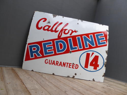 Redline Enamel Sign