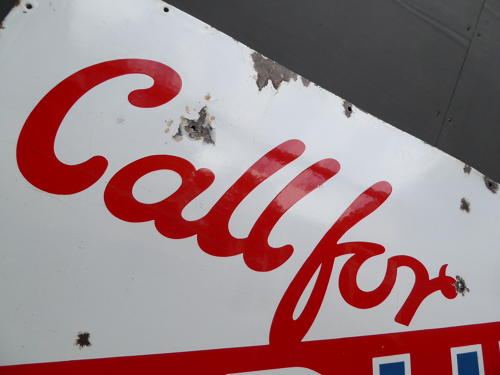 Redline Enamel Sign