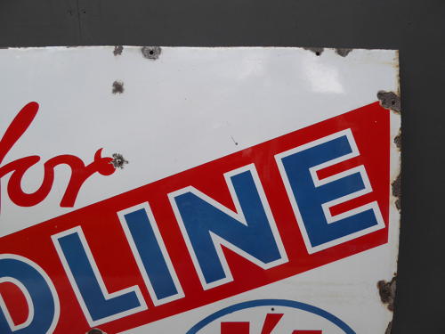 Redline Enamel Sign