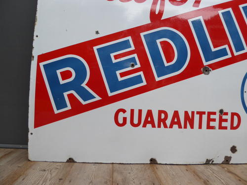 Redline Enamel Sign