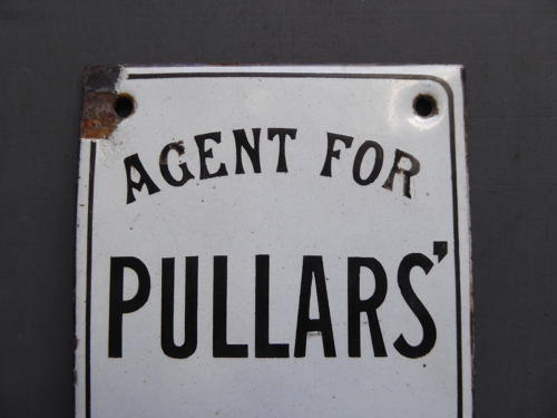 Enamel Fingerplate Sign ~ Pullers Dye Works