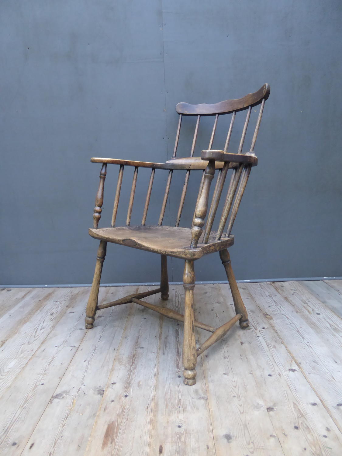 Well Loved Windsor Comb Back Chair ~ Late 18th Century
