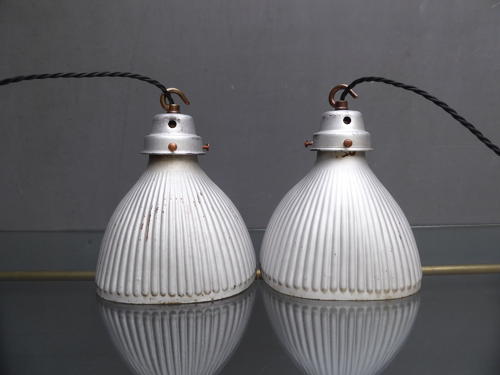 Pair Of Mercury Glass Shop Window Lights