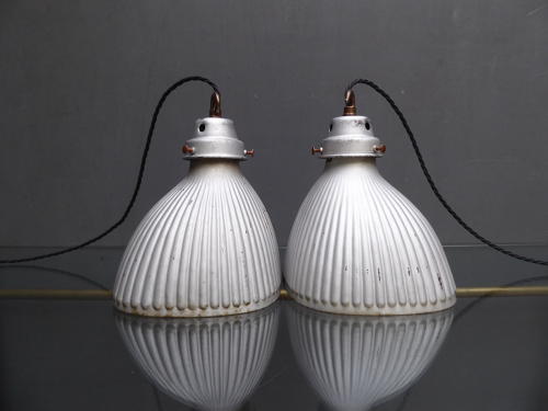 Pair Of Mercury Glass Shop Window Lights
