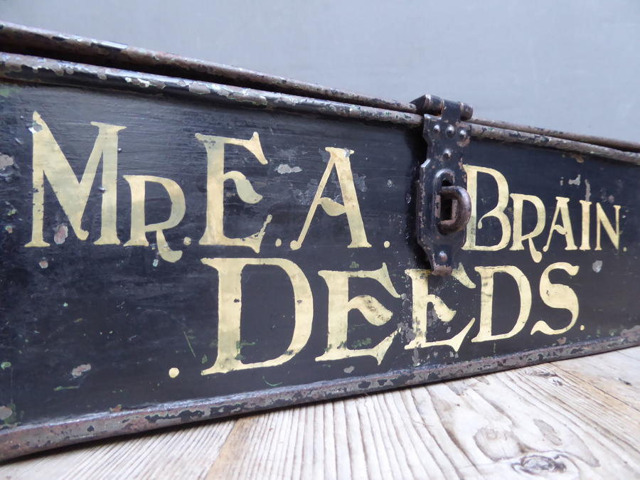 Painted Metal Deed Box ~ Mr Brain