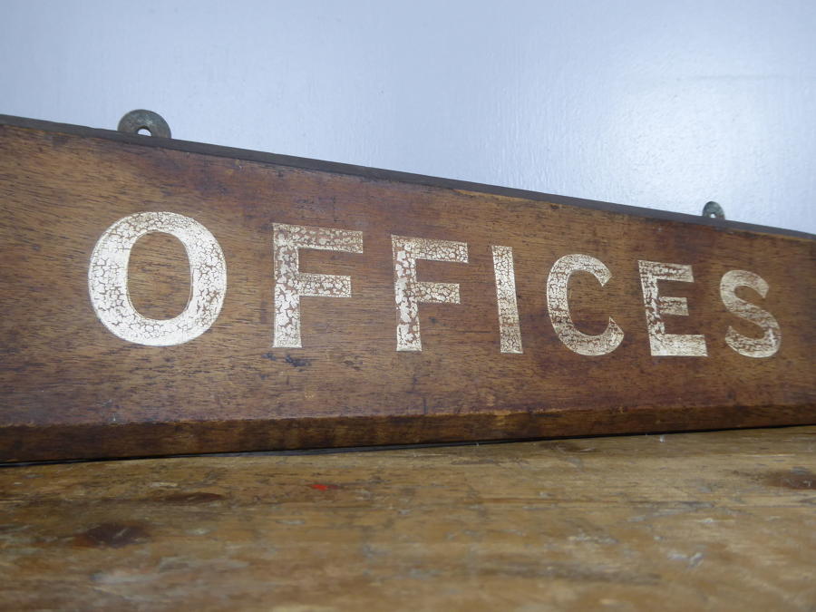 Painted Timber Office Sign