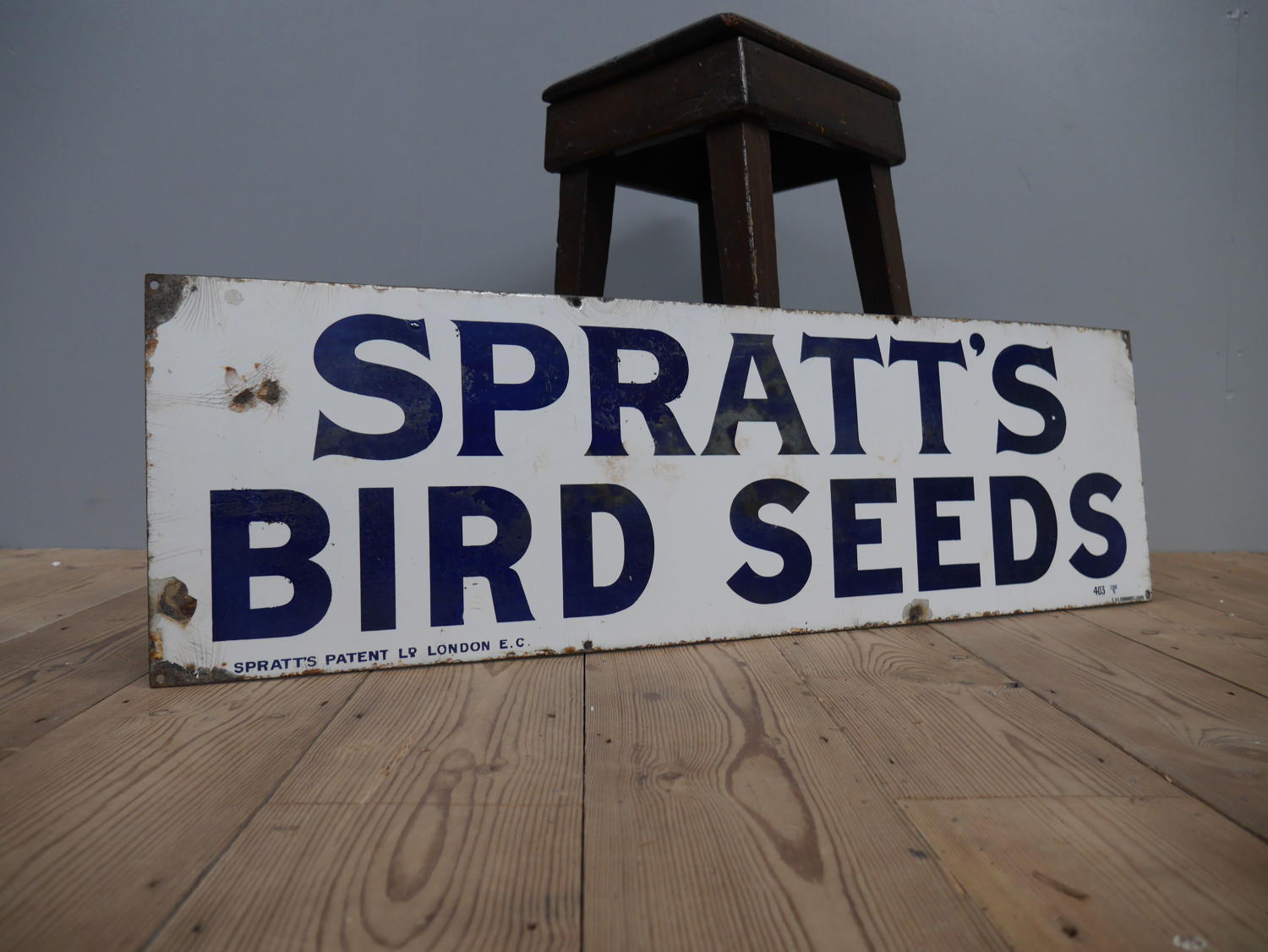Spratt's Bird Seeds Enamel Sign