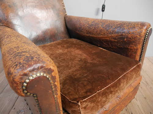 Deep Leather Club Chair c1900
