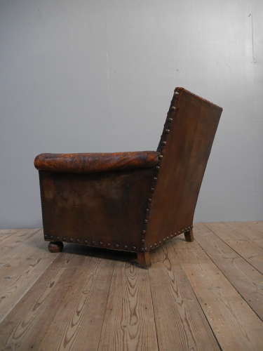Deep Leather Club Chair c1900