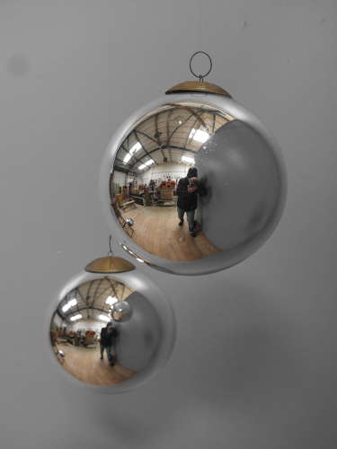 Pair of Mercury Glass Witches Balls