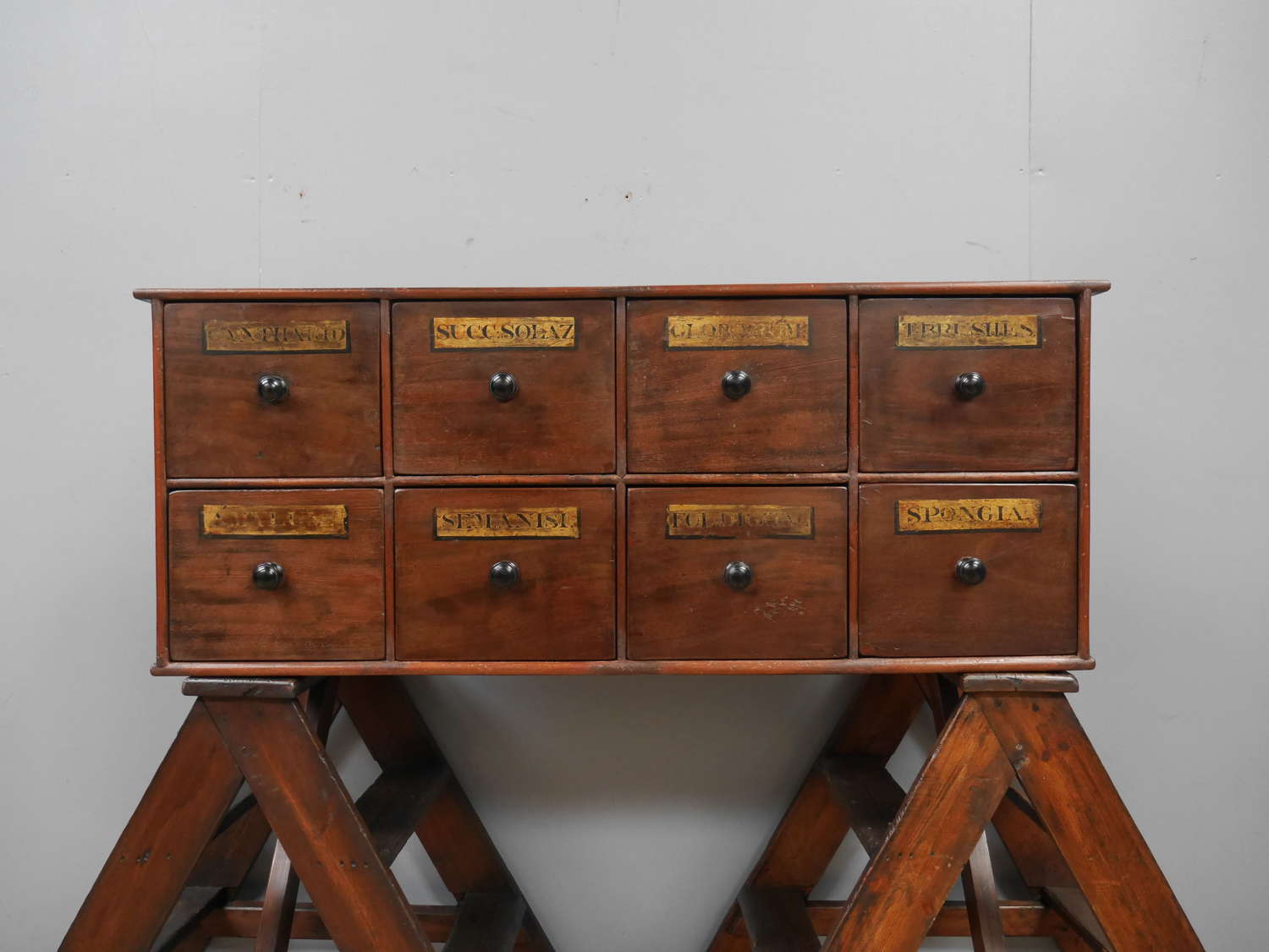 Bank of Eight Apothecary Drawers