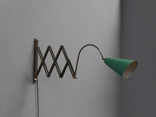1950's Italian Brass Scissor Lamp