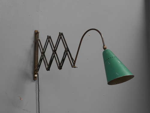 1950's Italian Brass Scissor Lamp