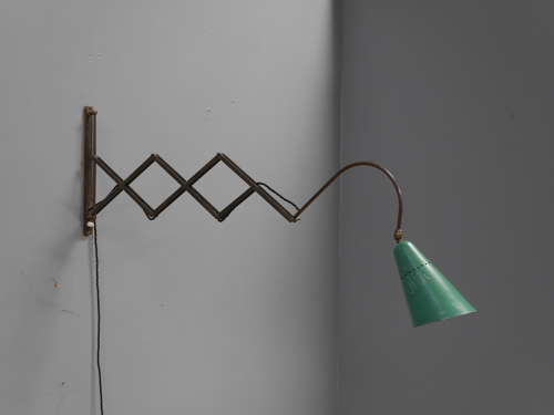 1950's Italian Brass Scissor Lamp