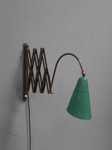 1950's Italian Brass Scissor Lamp