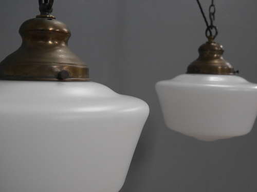Pair of Matt Opaline Pendants