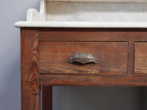 Pine & Marble Work Table c1900