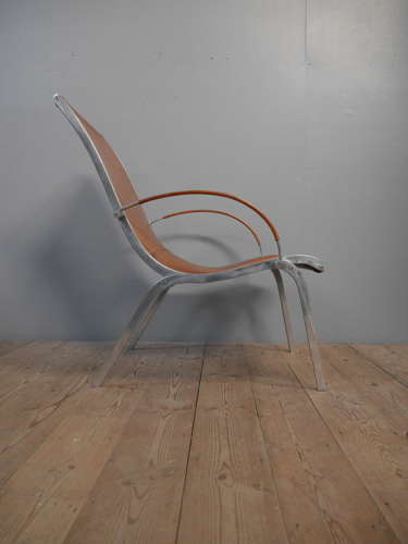 Rudolf Szedleczky Leather Lounge Chair