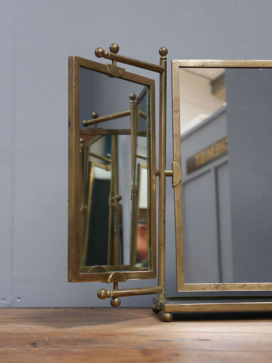 Brass Triptych Mirror