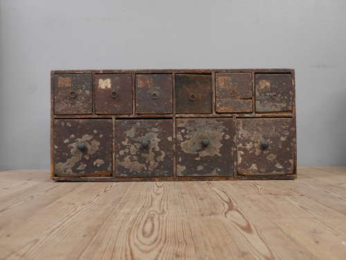 Painted Bank of Drawers