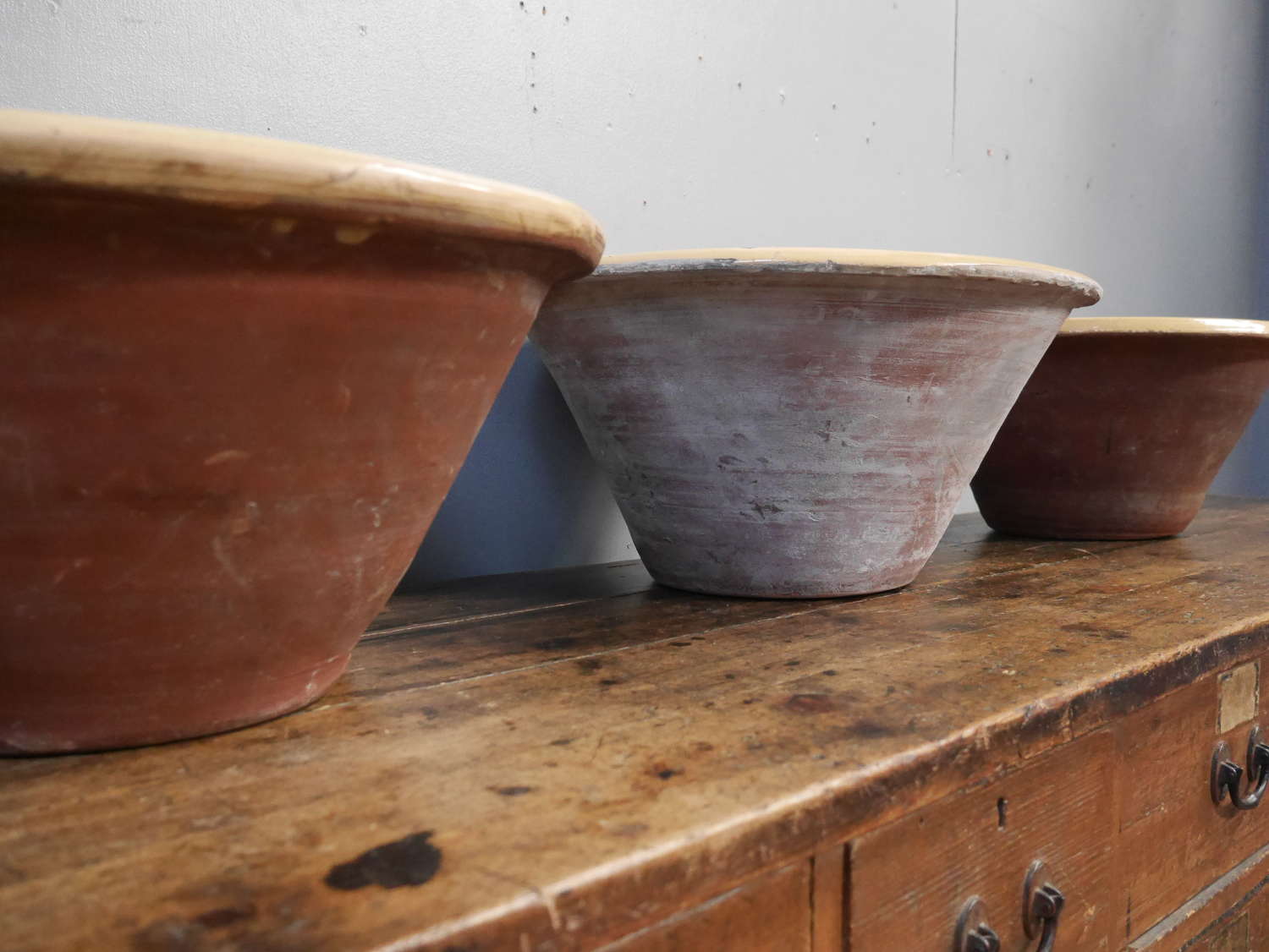 Large Terracotta Dairy Bowls