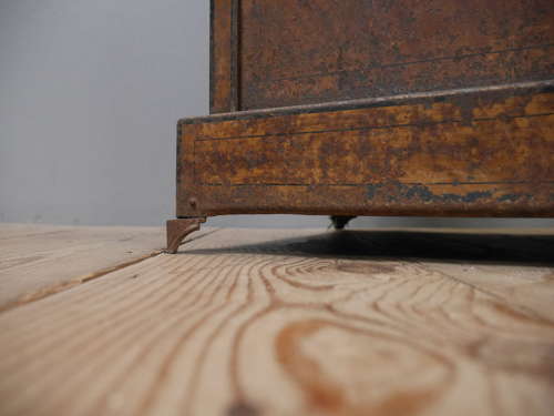 Marble Topped Scumble Painted Metal Cabinet