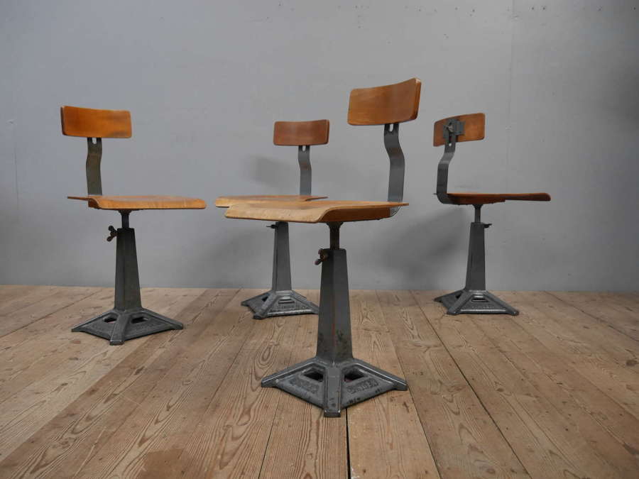Set of Four Singer Machinist Chairs