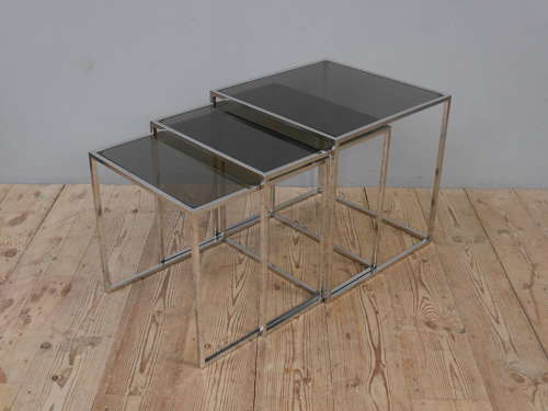 1970's Chrome Nest of Three
