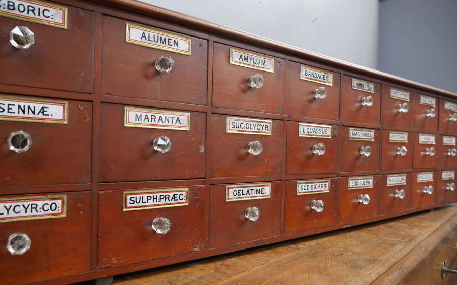 Large Bank of Apothecary Drawers