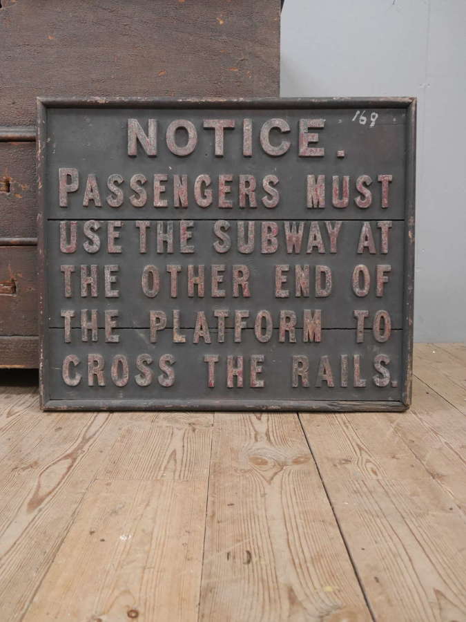 Early Railway Subway Notice