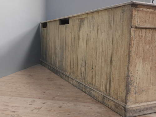 Huge French Shop Counter In Original Paint