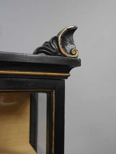 19th Century Ebonized Collectors Cabinet