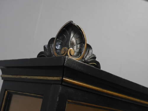 19th Century Ebonized Collectors Cabinet