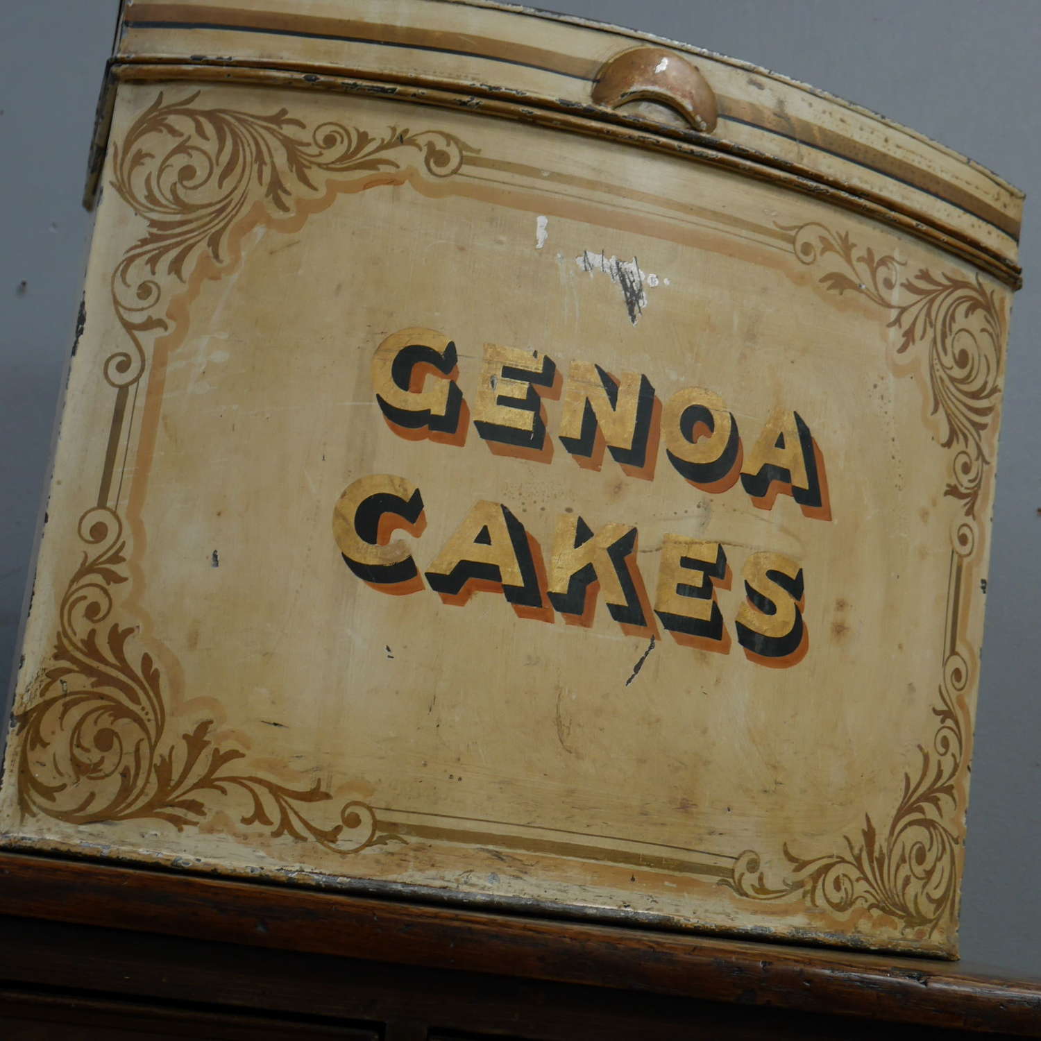 Grocers Tole Genoa Cakes Tin c1890