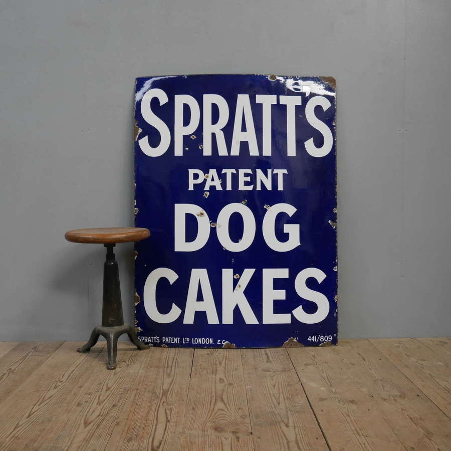 Large Spratts Dog Cakes Enamel Sign