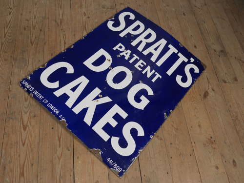 Large Spratts Dog Cakes Enamel Sign