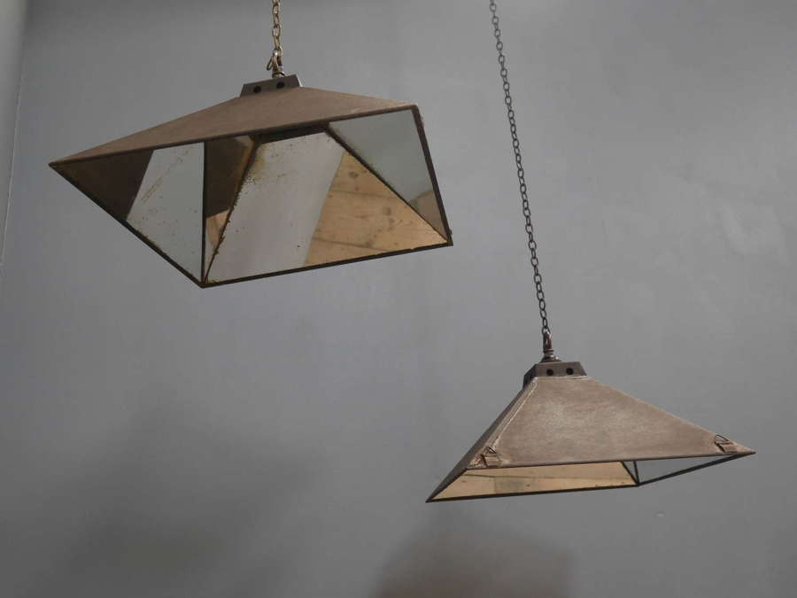 Square Mirrored Factory Pendant Lights