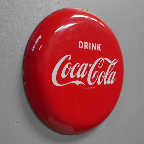 Coca Cola Enamel Advertising Button